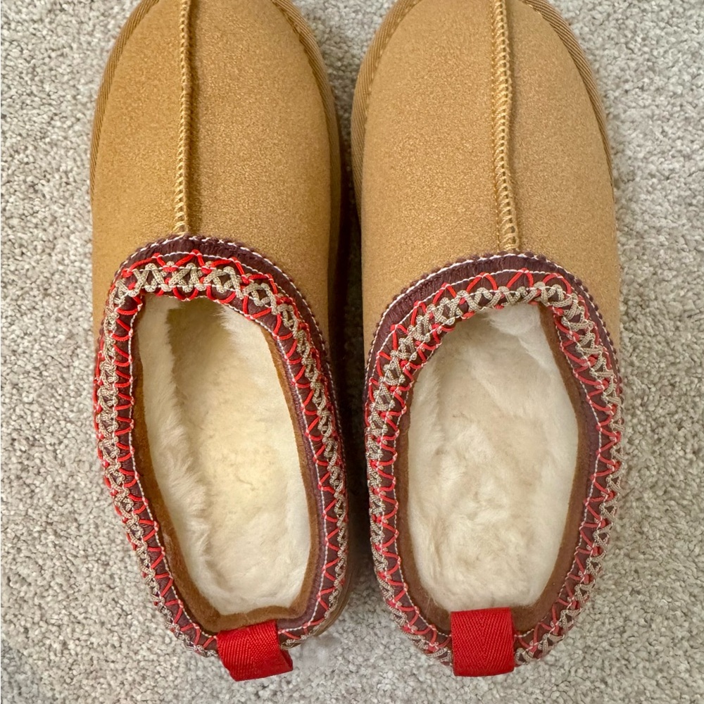 Lemonade Tazmin Fur-Lined Platform Slippers Chestnut Brown Size 7